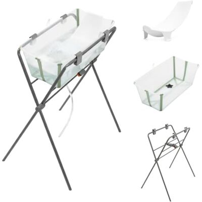 Stokke Vaschetta Bagnetto Neonato con Supporto e Stand, Verde Trasparente Set completo bagnetto neonato: vaschetta, riduttore e stand pieghevole inclusi, dalla nascita fino a 4 anni. Stokke Vaschetta Bagnetto Neonato con Supporto e Stand, Verde Trasparente Set completo bagnetto neonato: vaschetta, riduttore e stand pieghevole inclusi, dalla nascita fino a 4 anni.