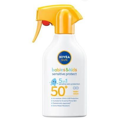 NIVEA Sun Babies & Kids Sensitive Protect 5 in 1 Lozione 270 ml – Extra Gentle Sun Care for Delicate Baby and Children Skin, Fragrance-Free, Water Resistant, Idrating Non-Greasy Formula NIVEA Sun Babies & Kids Sensitive Protect 5 in 1 Lozione 270 ml – Extra Gentle Sun Care for Delicate Baby and Children Skin, Fragrance-Free, Water Resistant, Idrating Non-Greasy Formula