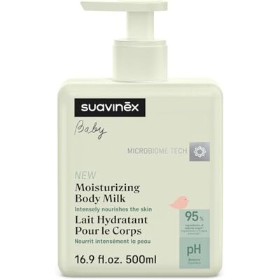 Suavinex , Latte Corpo Idratante Neonato, Crema Adatta a Pelli Sensibili e Neonati, Texture Leggera, Assorbimento Facile, 95% Ingredienti di Origine Naturale, con Prebiotici, Profumo Delicato, 500 ml Suavinex , Latte Corpo Idratante Neonato, Crema Adatta a Pelli Sensibili e Neonati, Texture Leggera, Assorbimento Facile, 95% Ingredienti di Origine Naturale, con Prebiotici, Profumo Delicato, 500 ml