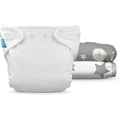 Charlie Banana Pannolini in tessuto riutilizzabili con inserti, pannolini lavabili con bottoni automatici, taglia neonato per neonati, Night Nite, 3 pezzi Charlie Banana Pannolini in tessuto riutilizzabili con inserti, pannolini lavabili con bottoni automatici, taglia neonato per neonati, Night Nite, 3 pezzi