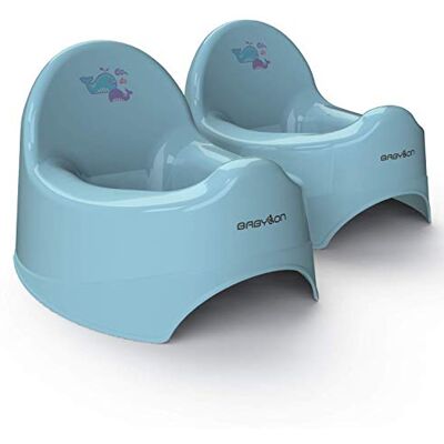 BABYLON Nautilus Vasino Bambini antiscivolo, Vasino set da 2, Blu BABYLON Nautilus Vasino Bambini antiscivolo, Vasino set da 2, Blu