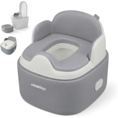 Relaxdays Vasino 4-in-1 con coperchio, grigio Relaxdays Vasino 4-in-1 con coperchio, grigio