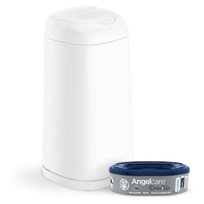 Angelcare Poubelle à Couches + Recharge Anti Odeurs/Grande Capacité Antibactérien Usage Simple Dress up Blanc Angelcare Poubelle à Couches + Recharge Anti Odeurs/Grande Capacité Antibactérien Usage Simple Dress up Blanc