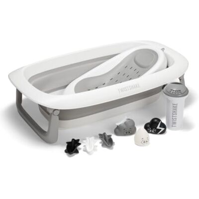 Twistshake Set V2 Vasca da bagno pieghevole con cuscino da bagno e lavello, capacità 30 l, senza BPA, 0-4 anni, grigio pastello Twistshake Set V2 Vasca da bagno pieghevole con cuscino da bagno e lavello, capacità 30 l, senza BPA, 0-4 anni, grigio pastello