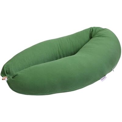 HOBEA-Germany Cuscino per allattamento 190 cm x 76 cm XXL Cuscino per la gravidanza Cuscino per chi dorme sul fianco con rivestimento in cotone biologico (mussola matcha) HOBEA-Germany Cuscino per allattamento 190 cm x 76 cm XXL Cuscino per la gravidanza Cuscino per chi dorme sul fianco con rivestimento in cotone biologico (mussola matcha)