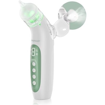 momcozy Aspiratore Nasale Neonato Elettrico 2 in 1 con Spray, 65 kPa 4 livelli regolabili, silicone senza BPA, spray con stop automatico 6 s, 2 parti rimovibili, 43 dB, luci e musica momcozy Aspiratore Nasale Neonato Elettrico 2 in 1 con Spray, 65 kPa 4 livelli regolabili, silicone senza BPA, spray con stop automatico 6 s, 2 parti rimovibili, 43 dB, luci e musica