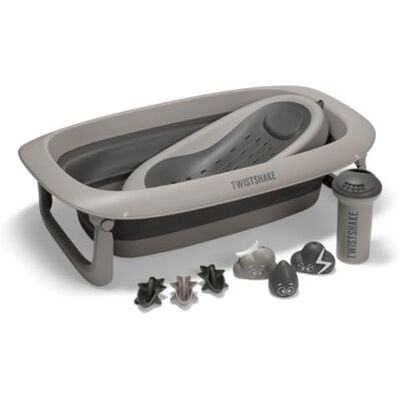Twistshake Set V2 Vasca da bagno per bambini, pieghevole, con cuscino da bagno e lavello, capacità 30 l, senza BPA, 0-4 anni, grigio délavé Twistshake Set V2 Vasca da bagno per bambini, pieghevole, con cuscino da bagno e lavello, capacità 30 l, senza BPA, 0-4 anni, grigio délavé