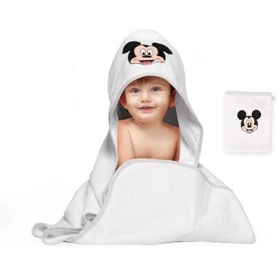 Disney Home Micky Mouse Set di asciugamani con cappuccio per bambini fino a 5 anni, morbido e assorbente, certificato Oeko-Tex, 2 pezzi, 80 x 80 cm, asciugamano 15 x 20 cm Disney Home Micky Mouse Set di asciugamani con cappuccio per bambini fino a 5 anni, morbido e assorbente, certificato Oeko-Tex, 2 pezzi, 80 x 80 cm, asciugamano 15 x 20 cm