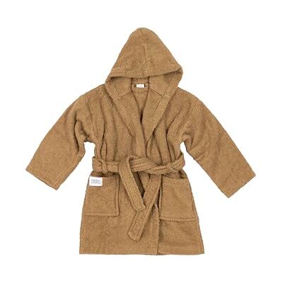 MEYCO Accappatoio in spugna tinta unita (accappatoio per bambini in 100% cotone, meravigliosamente morbido, di alta qualità, assorbe l'umidità, taglia: 98/104), toffee MEYCO Accappatoio in spugna tinta unita (accappatoio per bambini in 100% cotone, meravigliosamente morbido, di alta qualità, assorbe l'umidità, taglia: 98/104), toffee