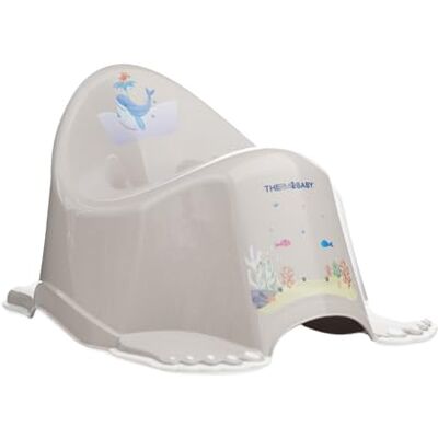 Thermobaby YOOPI Vaso per bambini per apprendimento per bambini, antiscivolo, ergonomico e confortevole, schienale alto, pratico manico posteriore, design marino, in polipropilene senza BPA, a partire da 18 Thermobaby YOOPI Vaso per bambini per apprendimento per bambini, antiscivolo, ergonomico e confortevole, schienale alto, pratico manico posteriore, design marino, in polipropilene senza BPA, a partire da 18