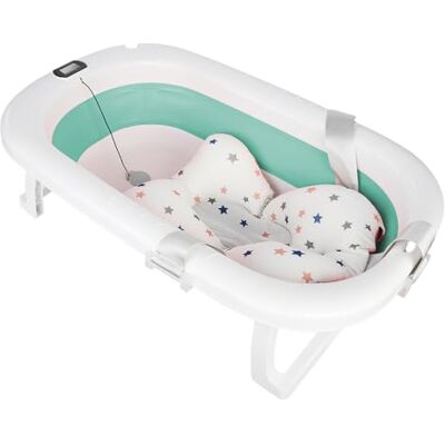 homewell Vasca da bagno per neonati con tappetino da bagno e termometro, vasca da doccia portatile antiscivolo, vasca da bagno pieghevole per neonati bambini, 80 x 50 x 23 cm (verde) homewell Vasca da bagno per neonati con tappetino da bagno e termometro, vasca da doccia portatile antiscivolo, vasca da bagno pieghevole per neonati bambini, 80 x 50 x 23 cm (verde)