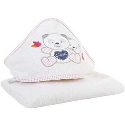 Eurofirany Design91 Baby Baby Asciugamano con Cappuccio Bianco Rosa Asciugamano 75 x 75 cm Asciugamano per Bambini Motivo Orsetto Teddy Ragazza Bagno Morbido Morbido Eurofirany Design91 Baby Baby Asciugamano con Cappuccio Bianco Rosa Asciugamano 75 x 75 cm Asciugamano per Bambini Motivo Orsetto Teddy Ragazza Bagno Morbido Morbido