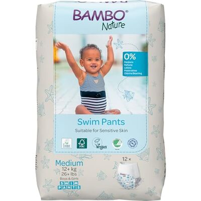 Bambo Nature Pannolini da Bagno Usa e Getta, Taglia M (12+ kg) 12 pz Pantaloncini da bagno monouso con vestibilità sicura A prova di fuoriuscite durante i giochi in acquaA Prova di Perdite, Bambo Nature Pannolini da Bagno Usa e Getta, Taglia M (12+ kg) 12 pz Pantaloncini da bagno monouso con vestibilità sicura A prova di fuoriuscite durante i giochi in acquaA Prova di Perdite,