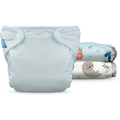 Charlie Banana Pannolini riutilizzabili in stoffa con inserti, pannolini tascabili lavabili con bottoni a pressione, taglia neonato per neonati, Ocean Voyage, confezione da 3 Charlie Banana Pannolini riutilizzabili in stoffa con inserti, pannolini tascabili lavabili con bottoni a pressione, taglia neonato per neonati, Ocean Voyage, confezione da 3