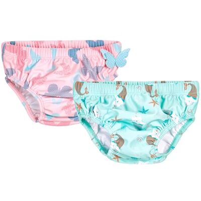 Playshoes Pannolini da Bagno Unisex per Neonati e Bambini (Confezione da 2), Farfalla + Gatto Marino, 74/80 cm Playshoes Pannolini da Bagno Unisex per Neonati e Bambini (Confezione da 2), Farfalla + Gatto Marino, 74/80 cm