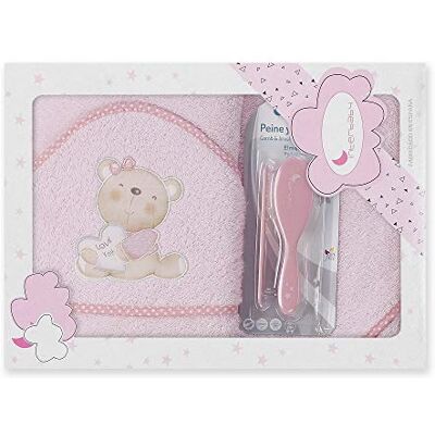 Interbaby Amazon Accappatoio con cappuccio, 100% cotone, con spazzola per capelli e pettine Interbaby Amazon Accappatoio con cappuccio, 100% cotone, con spazzola per capelli e pettine
