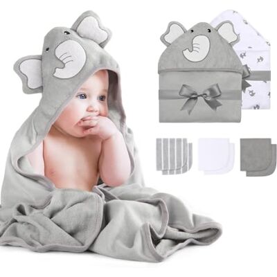 momcozy Set Asciugamani Bambini con Cappuccio 8 Pezzi Accappatoio Neonato Set 8 Pezzi in Misto Cotone Assorbente con Cappuccio, Ideale per il Bagnetto e Come Regalo Nascita momcozy Set Asciugamani Bambini con Cappuccio 8 Pezzi Accappatoio Neonato Set 8 Pezzi in Misto Cotone Assorbente con Cappuccio, Ideale per il Bagnetto e Come Regalo Nascita