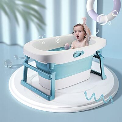 LANTUS Vasca da Bagno Pieghevole per Bambini, per Neonato Supporto,Vasca Bagno Neonato per 0-6 Anni, con Seggiolino da Bagno e Tappo di Scarico LANTUS Vasca da Bagno Pieghevole per Bambini, per Neonato Supporto,Vasca Bagno Neonato per 0-6 Anni, con Seggiolino da Bagno e Tappo di Scarico