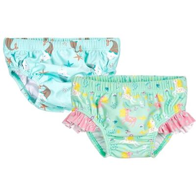 Playshoes Pannolini da Bagno Unisex per Neonati e Bambini (Confezione da 2), Unicorno + Gatto Marino, 74/80 cm Playshoes Pannolini da Bagno Unisex per Neonati e Bambini (Confezione da 2), Unicorno + Gatto Marino, 74/80 cm