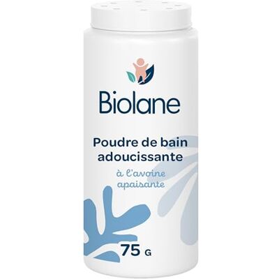 Biolane Polvere da bagno ammorbidente Bain bebe Protegge e lenisce 100% di origine naturale 75 g Fin dalla nascita Made in France Biolane Polvere da bagno ammorbidente Bain bebe Protegge e lenisce 100% di origine naturale 75 g Fin dalla nascita Made in France