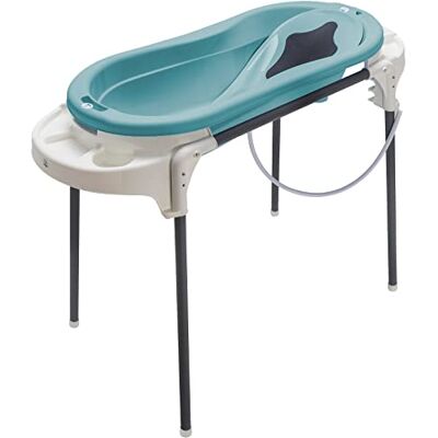 Rotho Babydesign Set da bagno con vasca grande e supporto funzionale, ideale per 2 bambini, 0-12 mesi, vasca Top Xtra laguna, Rotho Babydesign Set da bagno con vasca grande e supporto funzionale, ideale per 2 bambini, 0-12 mesi, vasca Top Xtra laguna,