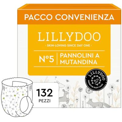 LILLYDOO Pannolini a mutandina , taglia 5 (11+ kg), 132 pz Delicati sulla pelle, con tasche per pipì e pupù, 0% profumi e lozioni, dermatologicamente testati: sicurezza ad ogni cambio LILLYDOO Pannolini a mutandina , taglia 5 (11+ kg), 132 pz Delicati sulla pelle, con tasche per pipì e pupù, 0% profumi e lozioni, dermatologicamente testati: sicurezza ad ogni cambio