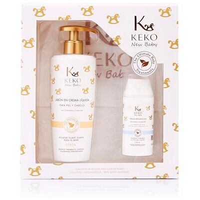 Keko New Baby Confezione regalo Sapone in crema liquida 500 ml + Crema pannolino calmante 100 ml + Asciugamano Keko New Baby Confezione regalo Sapone in crema liquida 500 ml + Crema pannolino calmante 100 ml + Asciugamano