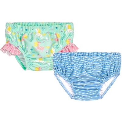 Playshoes Pannolini da Bagno Unisex per Neonati e Bambini (Confezione da 2), Cancro + Unicorno, 62/68 cm Playshoes Pannolini da Bagno Unisex per Neonati e Bambini (Confezione da 2), Cancro + Unicorno, 62/68 cm