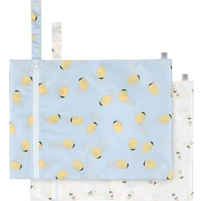 Lässig Borsa riutilizzabile per il bagnato Borsa per pannolini Borsa per vestiti per bambino 2 pezzi/Wet Bag Happy Fruits Lemon Lässig Borsa riutilizzabile per il bagnato Borsa per pannolini Borsa per vestiti per bambino 2 pezzi/Wet Bag Happy Fruits Lemon