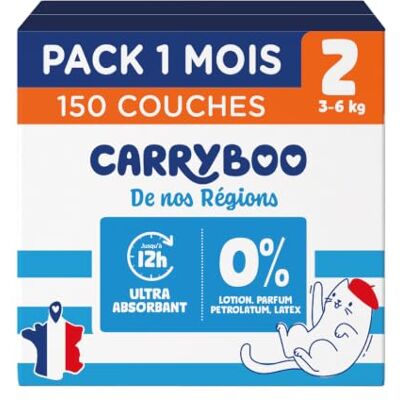 CARRYBOO Delle nostre regioni Pannolini misura 2 3-6 kg Pannolini usa e getta Origine Francia Cura dei bambini Locale ed Ecologico Composizione naturale Prezzo accessibile 150 Articoli - CARRYBOO Delle nostre regioni Pannolini misura 2 3-6 kg Pannolini usa e getta Origine Francia Cura dei bambini Locale ed Ecologico Composizione naturale Prezzo accessibile 150 Articoli -