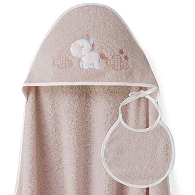 Interbaby Asciugamano Mantellina con cappuccio per bambini con bablagino Unicorno Nuvole rosa chiaro Interbaby Asciugamano Mantellina con cappuccio per bambini con bablagino Unicorno Nuvole rosa chiaro