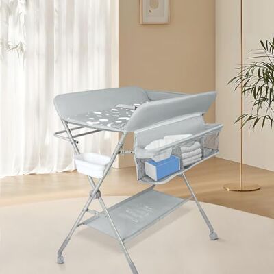 LANTUS Fasciatoio pieghevole per bambini, fasciatoio, portatile, con scomparti, cintura di sicurezza, Pannolini Multifunzionale Portatile per Bagnetto Neonati, fino a 25 kg, 80 * 58 * 90 cm blu navy LANTUS Fasciatoio pieghevole per bambini, fasciatoio, portatile, con scomparti, cintura di sicurezza, Pannolini Multifunzionale Portatile per Bagnetto Neonati, fino a 25 kg, 80 * 58 * 90 cm blu navy
