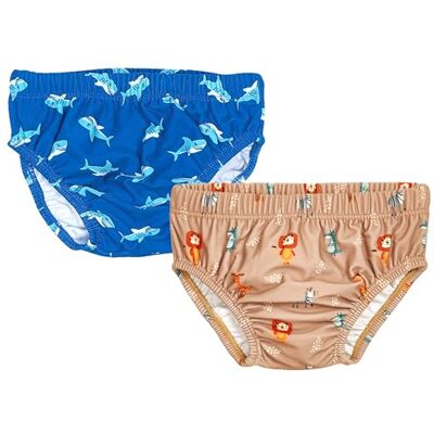 Playshoes Pannolini da Bagno Unisex per Neonati e Bambini (Confezione da 2), Animali Selvatici + squal, 62/68 cm Playshoes Pannolini da Bagno Unisex per Neonati e Bambini (Confezione da 2), Animali Selvatici + squal, 62/68 cm