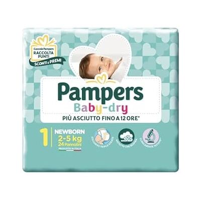 Pannolini Pampers Baby Dry Neonati - Traspiranti, Assorbenti, 24 Pezzi Pannolini Pampers Baby Dry Neonati - Traspiranti, Assorbenti, 24 Pezzi