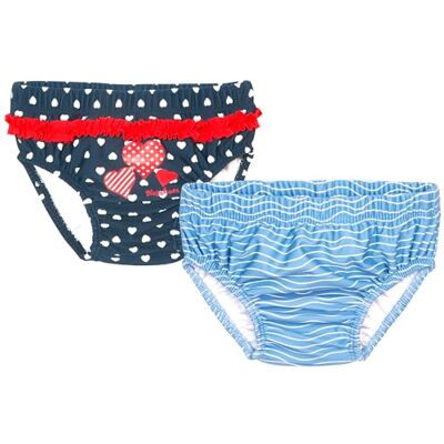 Playshoes Pannolini da Bagno Unisex per Neonati e Bambini (Confezione da 2), Cancro + cuoricino, 62/68 cm Playshoes Pannolini da Bagno Unisex per Neonati e Bambini (Confezione da 2), Cancro + cuoricino, 62/68 cm