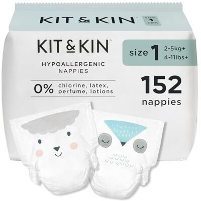 Kit & Kin Pannolini Taglia 1 Neonato (2-5 kg) 152 Pezzi, Ipoallergenici, a Base Vegetale, Protezione Anti-Perdita Superiore, Vegani e Cruelty-Free Kit & Kin Pannolini Taglia 1 Neonato (2-5 kg) 152 Pezzi, Ipoallergenici, a Base Vegetale, Protezione Anti-Perdita Superiore, Vegani e Cruelty-Free