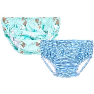 Playshoes Pannolini da Bagno Unisex per Neonati e Bambini (Confezione da 2), Cancro + Gatto Marino, 62/68 cm Playshoes Pannolini da Bagno Unisex per Neonati e Bambini (Confezione da 2), Cancro + Gatto Marino, 62/68 cm