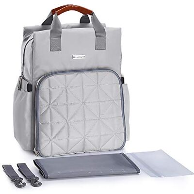 SONARIN Multifunzione Impermeabile Zaino Fasciatoio Bambino per Pannolini,Tracolla per passeggino,borsa antiurto per laptop,Bottiglia borse termiche,Grande Capacità,Lavabile in lavatrice(Grigio) SONARIN Multifunzione Impermeabile Zaino Fasciatoio Bambino per Pannolini,Tracolla per passeggino,borsa antiurto per laptop,Bottiglia borse termiche,Grande Capacità,Lavabile in lavatrice(Grigio)