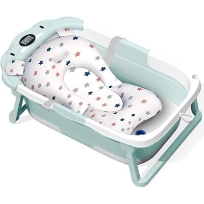 ITMNMNL Vaschetta Bagnetto Neonato Pieghevole,Vasca Neonato Bagnetto,Bagnetto Neonato,Vasca per Bambini Portatile Multiuso con Tappetino Antiscivolo e Foro di Scarico (Verde) ITMNMNL Vaschetta Bagnetto Neonato Pieghevole,Vasca Neonato Bagnetto,Bagnetto Neonato,Vasca per Bambini Portatile Multiuso con Tappetino Antiscivolo e Foro di Scarico (Verde)