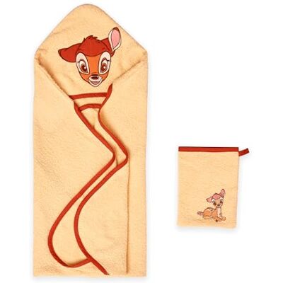 Disney Home Bambi Set di 2 asciugamani con cappuccio per bambini fino a 5 anni, morbido e assorbente, certificato Oeko-Tex, 80 x 80 cm, asciugamano 15 x 20 cm Disney Home Bambi Set di 2 asciugamani con cappuccio per bambini fino a 5 anni, morbido e assorbente, certificato Oeko-Tex, 80 x 80 cm, asciugamano 15 x 20 cm