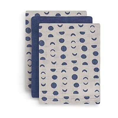 Jollein Moonlight Set di 3, 15 x 20 cm, colore: Blu Jollein Moonlight Set di 3, 15 x 20 cm, colore: Blu