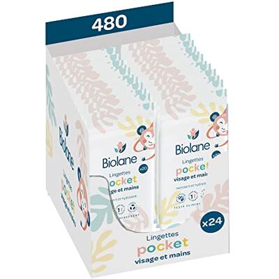 Biolane Confezione da 24 salviette per neonati per viso e mani 480 salviette detergenti (24 x 20) Pulisce e protegge Pelli sensibili 97% di ingredienti naturali Made in France Biolane Confezione da 24 salviette per neonati per viso e mani 480 salviette detergenti (24 x 20) Pulisce e protegge Pelli sensibili 97% di ingredienti naturali Made in France