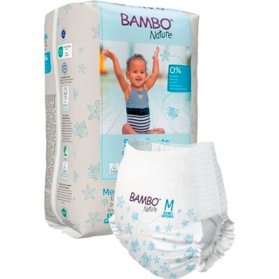Bambo Nature Pannolini da nuoto per bambini, taglia M (12 + kg), Megapack 120 pezzi Costume da bagno usa e getta, comfort a prova di perdite durante il gioco d'acqua Bambo Nature Pannolini da nuoto per bambini, taglia M (12 + kg), Megapack 120 pezzi Costume da bagno usa e getta, comfort a prova di perdite durante il gioco d'acqua