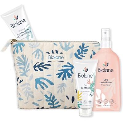 Biolane Astuccio per toillette per neonati Eau de toilette Crema idratante Gel per capelli styling Astuccio per la cura Ingredienti di origine naturale Formato nomade Made in Francia. Biolane Astuccio per toillette per neonati Eau de toilette Crema idratante Gel per capelli styling Astuccio per la cura Ingredienti di origine naturale Formato nomade Made in Francia.