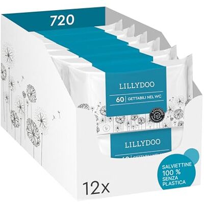 LILLYDOO Salviettine gettabili nel WC, 720 pz, delicate sulla pelle Tessuto 100% senza plastica, zero profumi: pensate per la massima igiene intima di neonati e bambini. LILLYDOO Salviettine gettabili nel WC, 720 pz, delicate sulla pelle Tessuto 100% senza plastica, zero profumi: pensate per la massima igiene intima di neonati e bambini.