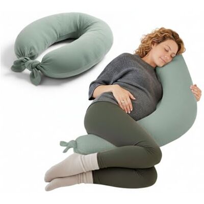 Jane Jané Cuscino per Allattamento XXL e Gravidanza, Cuscino per Dormire e Riposo, Fodera 100% Cotone Mussola, Verde Jane Jané Cuscino per Allattamento XXL e Gravidanza, Cuscino per Dormire e Riposo, Fodera 100% Cotone Mussola, Verde
