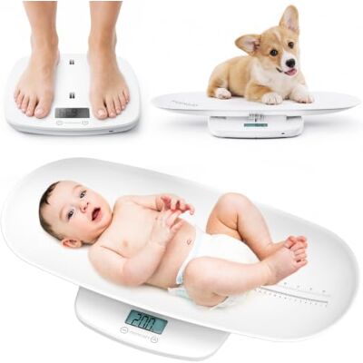 momcozy Bilancia Neonato Digitale, Adulti e Animali Domestici, Memoria Vassoio ergonomico rimovibile, Peso/Altezza, precisione 5 g fino a 20 kg, funzione tara, 5 unità e display LED orientabile momcozy Bilancia Neonato Digitale, Adulti e Animali Domestici, Memoria Vassoio ergonomico rimovibile, Peso/Altezza, precisione 5 g fino a 20 kg, funzione tara, 5 unità e display LED orientabile