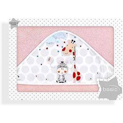 Interbaby Asciugamano con cappuccio per neonato JUNGLA in rosa 560 g Interbaby Asciugamano con cappuccio per neonato JUNGLA in rosa 560 g