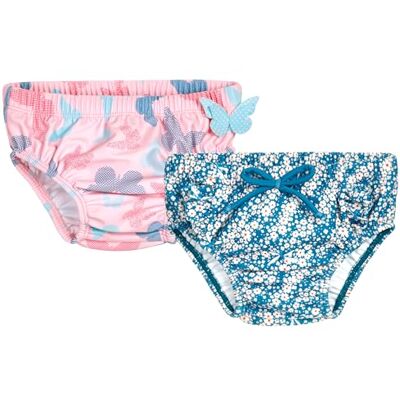 Playshoes Pannolini da Bagno Unisex per Neonati e Bambini (Confezione da 2), Fiori di Petrolio + Farfalle, 86/92 cm Playshoes Pannolini da Bagno Unisex per Neonati e Bambini (Confezione da 2), Fiori di Petrolio + Farfalle, 86/92 cm