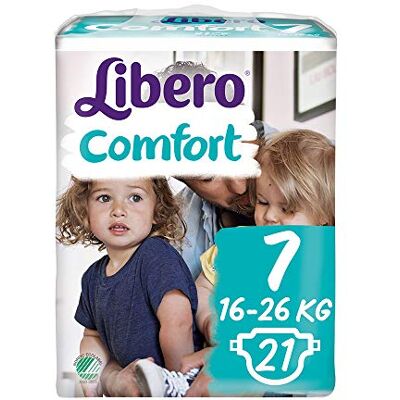 libero Comfort 7 Pannolini per neonati 16-26 kg (6 confezioni da 21) libero Comfort 7 Pannolini per neonati 16-26 kg (6 confezioni da 21)